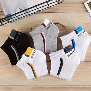 5 Pairs Unisex Letter Graphic Socks, Sports & Breathable Low Cut Socks, Casual Stockings & Hosiery For Accessories Shop Online at Dubai Trades