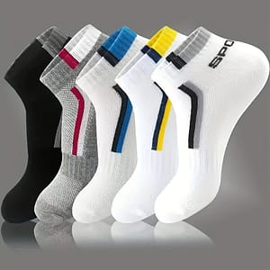 5 Pairs Unisex Letter Graphic Socks, Sports & Breathable Low Cut Socks, Casual Stockings & Hosiery For Accessories Shop Online at Dubai Trades