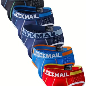 5 Pieces Of Jockmail Mixed Color Low-waist Mesh Fabric Men’s Underwear Breathable Sports Triangle Pants Daily Casual Underwear Color Design Underpants Briefs Shop Online at Dubai Trades