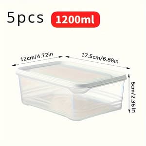 5-pack, Refrigerator Storage Box, Food Grade Food Classification Grid, Ice Cream With No , Sealed And Fresh-keeping Box Containers Shop Online at Dubai Trades