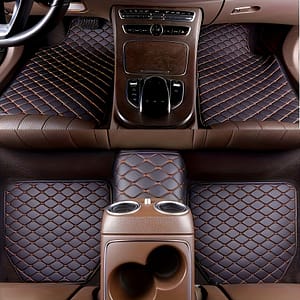 5-piece Universal Fit Pu Leather Car Floor Mats Set – Waterproof, Non-slip, Easy Clean Vehicle Floor Mats For Front And Rear Seats Automotive Shop Online at Dubai Trades