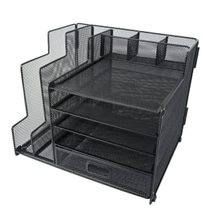 5-tier Desk Organizer With Drawer – Rust-resistant Letter Tray, Pen Holder & File Storage – Lightweight, Powder-coated For Home And Office Supplies Desk Accessories & Workspace Organizers Shop Online at Dubai Trades