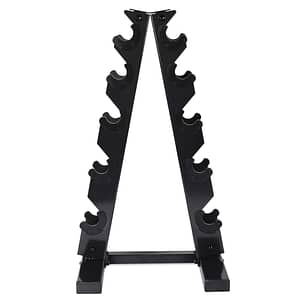 5-tier Dumbbell Rack – Black, Stainless Steel, Space-saving Design For Home Gym, Gym Equipment | Modern Aesthetic | Construction, Dumbbell Holder Dumbbells Shop Online at Dubai Trades