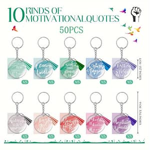 50pcs Colorful Transparent Round Plate Acrylic Keychain Set Diy Colorful Thank You Gift Card Backpack Decoration Crafts Festival Party Gifts Arts, Crafts & Sewing Shop Online at Dubai Trades