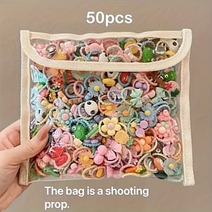 50pcs Cute Cartoon Rubber Hair Ties For Girls – , Small Size Ties For & Casual Wear Accessories Shop Online at Dubai Trades