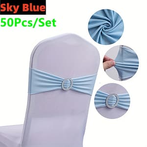 50pcs Elastic Chair Knot Wedding Decoration Buckle Chair Back Cover Hotel Home Seat Modern Decors Chair Covers Shop Online at Dubai Trades 2