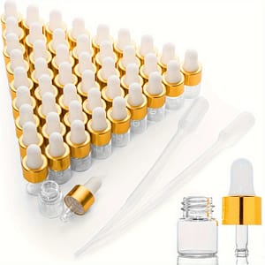50pcs Mini Clear Glass Dropper Bottles, 1ml (1/4 ) – Essential Oil & Perfume Vials With Pipettes For Travel & Samples, Includes 2 Droppers, Eye Dropper, Liquid Container Beauty & Personal Care Shop Online at Dubai Trades