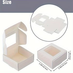 50pcs White Mini Paper Boxes With Viewing Window – Soap, & Favors | 2.56″ X 2.56″ X 1.18″ | Ideal For Weddings, Small Business Packaging & Decorations Gift Boxes Shop Online at Dubai Trades