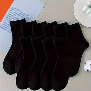 5/10 Pairs Of Plain Black Thin And Breathable Basic Women’s Socks Accessories Shop Online at Dubai Trades