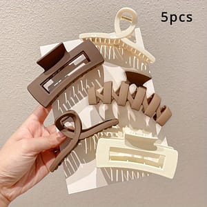 5/10/11pcs Elegant Acrylic Hair Claw Clips Set For Women, Hollow Shark Clip Hair Accessories, Minimalist Oblong Shape, Solid Color, Medium Size, Stylish Hair Grips For Beauty & Personal Care Shop Online at Dubai Trades