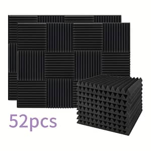 52pcs Acoustic Foam Panels, Studio Soundproofing Wedges Fire Resistant Sound Proof Padding Acoustic Treatment Foam, For Home, Studio, Office, 1″×12″ ×12″ Acoustical Treatments Shop Online at Dubai Trades