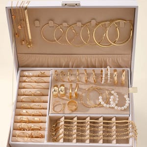 54-piece Bohemian Jewelry Set With Pearls, Heart Earrings, Rings, Bracelets For Women, Snake Bone Chain Design, , Mother’s Day Gift (box Not Included) Clothing, Shoes & Jewelry Shop Online at Dubai Trades