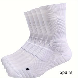 5pairs Men’s Basketball Socks Cushioning Athletic Socks, Wubenzhi Athletic Socks Shop Online at Dubai Trades