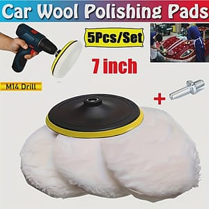 5pcs, 7 Inches Car Polishing Waxing Buffing Wheel Pad Car Polisher Kit For Auto M14 Drill Connector Car Paint Care Car-styling Abrasive & Finishing Products Shop Online at Dubai Trades