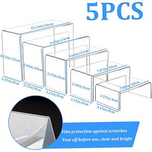 5pcs Acrylic Display Set – U-shaped Clear Stands For Party Decor, Cupcakes, Desserts & Jewelry – Reusable & Versatile Display Stands Shop Online at Dubai Trades
