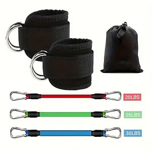 5pcs Ankle Resistance Bands With Ankle Straps, Fitness Tension Rope, Suitable For Leg And Hip Training, Muscle Exercise, Yoga Accessories Shop Online at Dubai Trades