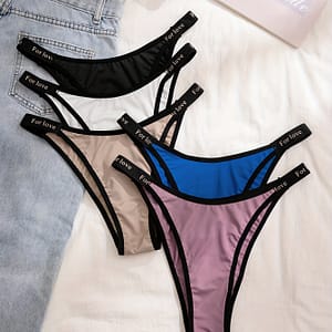 5pcs Elegant Women’ Color Panties – Comfortable Polyester & Elastane , Non-transparent, Knit Fabric Clothing Shop Online at Dubai Trades