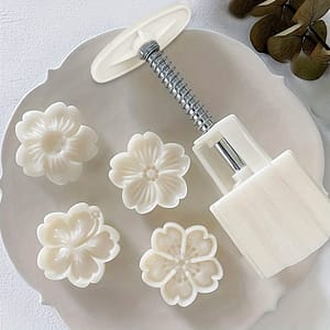5pcs Flower Cookie Press Set – Diy Mooncake & Pastry Molds, Abs Plastic, Intricate White Flower Designs For Elegant Baking, Ideal For Christmas & Halloween, Kitchen Bakeware Shop Online at Dubai Trades