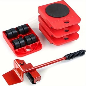 5pcs Heavy-duty Furniture Moving Tool Set With Red Lever & Rollers – Plastic, Ideal For Lifting & Moving Large Appliances And Heavy Furniture, Furniture Mover Sliders Business, Industry & Science Shop Online at Dubai Trades 2