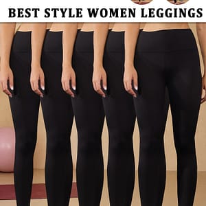 5pcs High Waisted Tummy Control Leggings For Women, Super Soft No-see-through Yoga And Running Pants, Stretch Polyester Spandex Blend, Machine Washable Clothing Shop Online at Dubai Trades