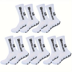 5pcs High-performance White Soccer Socks With Non-slip Grip – Breathable, Mid-calf Athletic Socks, 15% Spandex/85% Polyester Blend, Ribbed Cuff, For Sports & Outdoor Activities Athletic Socks Shop Online at Dubai Trades