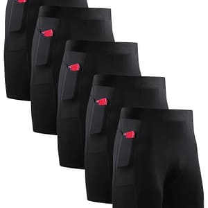 5pcs Men’ Running Quick-drying Underwear With Pockets, Long Leg Performance Men’s Tight Shorts Clothing Shop Online at Dubai Trades