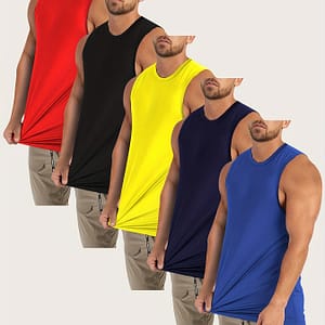 5pcs Plus Size Solid Tank Top Breathable Quick Dry Sleeveless Tees For Sports Fiteness Clothing, Shoes & Jewelry Shop Online at Dubai Trades