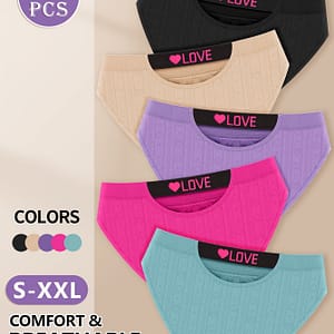 5pcs Seamless Women’s Briefs – , , Fit Panties In Elegant Black & Contrast Colors Bikinis Shop Online at Dubai Trades