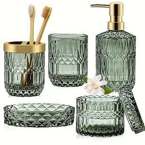 5pcs Set Of Bathroom Light Luxury Lotion Bottles Bath Shop Online at Dubai Trades
