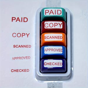 5pcs Set Of Financial Stamps Paid Copy Scanned Approved Checked Paid Stamp, Office Supplies, Financial Supplies With Clear Logo With Storage Tray Labels, Indexes & Stamps Shop Online at Dubai Trades