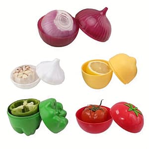 5pcs Set Transparent Fruit & Vegetable Saver Containers – Reusable, Airtight Storage Boxes For Lemon, Avocado, Tomato, Onion & Garlic – Fridge & Freezer Organization Food Storage & Organization Sets Shop Online at Dubai Trades