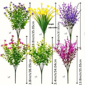 6 Bundles Of Uv-resistant Artificial Flowers – Garden, Patio, Porch, Window Box & More! Artificial Plants & Flowers Shop Online at Dubai Trades