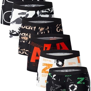 6 Pcs Men’ Contrast Color Letter Print Boxer Briefs, Comfy & Classic Underwear Set For , As Gift Boxer Briefs Shop Online at Dubai Trades