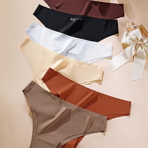 6-pack Seamless Women’ Underwear, Breathable Crotch Ice Fiber Fabric, Sexy Bikini Briefs, Solid Color, Knit Fabric, Polyamide 85%, Elastane 15%, Drop Waist, 160gsm – European & Bikinis Shop Online at Dubai Trades