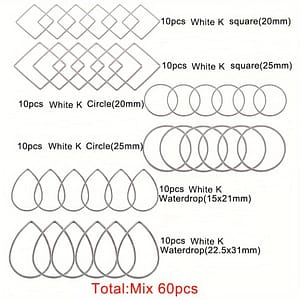 60pcs Copper Earring Making Kit – Assorted Sizes With Square, & Hoops For Crafting, Hoop, Connectors Clothing, Shoes & Jewelry Shop Online at Dubai Trades