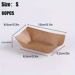 60pcs Heavy-duty Paper Food Trays – Disposable Serving Boats For , , , Tacos, Bbq, Popcorn – Parties, Picnics, Weddings (brown), , Food Trays Disposables Shop Online at Dubai Trades