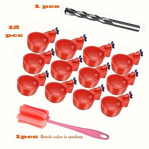 6/12/20pcs Automatic Chicken Waterers – Premium Pp Self- Dispensers For Coop Farming – , , Ideal For Poultry, Ducks & Birds(with Drill And Brush) Birds Shop Online at Dubai Trades