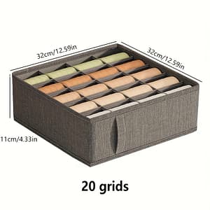 6/7/24 Compartments Folding Clothes Organizer Set For Bras, Socks, And Underwear – Polyester, Hand Wash, No , Grey Clothing, Shoes & Jewelry Shop Online at Dubai Trades