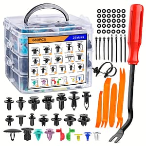 680pcs 725pcs Automotive Push Fasteners And Classification -23 Most Popular Sizes Of Nylon Bumpers, Mudguards, Rivet Straps, 10 Cable Ties, And Fastener Removers Automotive Shop Online at Dubai Trades