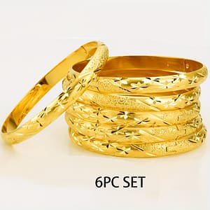 6pcs Classic Bangles Retro Carving Traditional Engagement/ Wedding Decor Perfect Gift For Female Dupes Bracelets Shop Online at Dubai Trades