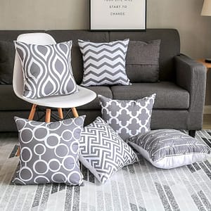 6pcs Gray Striped Linen Holding Pillowcase, Indoor Sofa Cushion Case, Outdoor Decoration, Home Decor, Room Decor, Office Decor, Living Room Decor, Sofa Decor (no Pillow ) Decorative Pillows Shop Online at Dubai Trades
