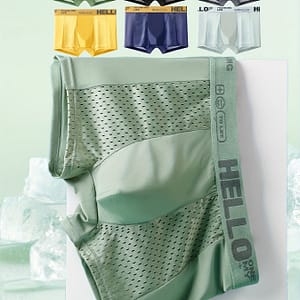 6pcs Men’s Breathable Mesh Boxer Briefs With Hello Waistband, Comfortable Cooling Fabric, Non-transparent Solid Color – Machine Washable Boxer Briefs Shop Online at Dubai Trades