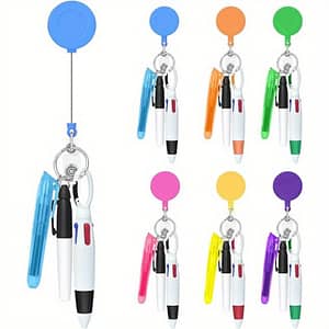 6pcs Nurse Pen Set Includes 6 Tip Highlighters, 6 Permanent Marker Pens And 6 Retractable Ball Pens With 6 Nurse Badge Clip Retractable Id Name Reels Ballpoint Pens Shop Online at Dubai Trades