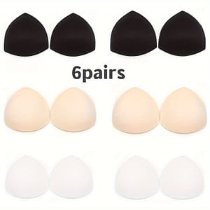 6pcs Seamless Triangle Bra Inserts – Soft Polyester Sponge Pads For Yoga & Sports Bras, Hand Washable Accessories Shop Online at Dubai Trades