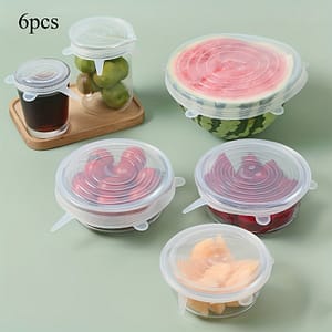 6pcs Silicone Elastic Lids, Reusable Durable Food Storage Bowl Lids, Silicone Lid Cover, Dishwasher & Refrigerator Safe Storage, Kitchen Supplies, Food Storage Accessories Canning Shop Online at Dubai Trades