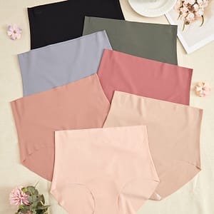 7-pack Women’s High-waisted Seamless Triangle Underwear – Soft Breathable Fabric, 7 Solid Colors, Elegant For Casual Attire, High Waisted Underwear Briefs Shop Online at Dubai Trades