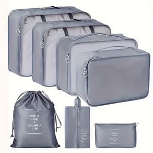 7-piece Travel Organizer Set, Large Capacity Portable Luggage Organizers, Various Sizes Packing Cubes With Shoe Bag, Drawstring Bag, And Toiletry Bag, Etc Clothing, Shoes & Jewelry Shop Online at Dubai Trades