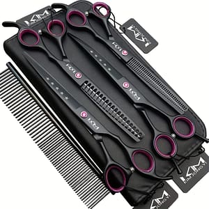 7.0 Inches Professional Dog Grooming Scissors Set Straight & Thinning & Curved & 4pcs In 1 Set (with Comb) Dogs Shop Online at Dubai Trades