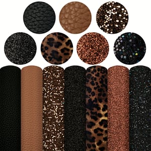 7pcs 20x33cm Faux Leather Set Leopard Printed Synthetic Leather Fabric Sheets Shimmer Chunky Fine Glitter For Diy Earrings Crafts Bags Projects Arts, Crafts & Sewing Shop Online at Dubai Trades