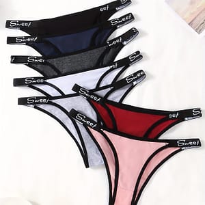 7pcs Letter Contrast Trim Seamless Briefs, Sexy Comfy Breathable Stretchy Intimates Panties, Women’s Lingerie & Underwear Bikinis Shop Online at Dubai Trades